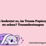 Was bedeutet es, im Traum Papiergeld zu sehen? Traumdeutungen